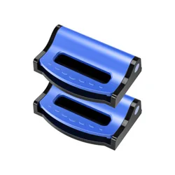 Set of 2 Car Safety Seatbelt Buckle Clips - Anti - Slip Seatbelt Stoppers (Blue)