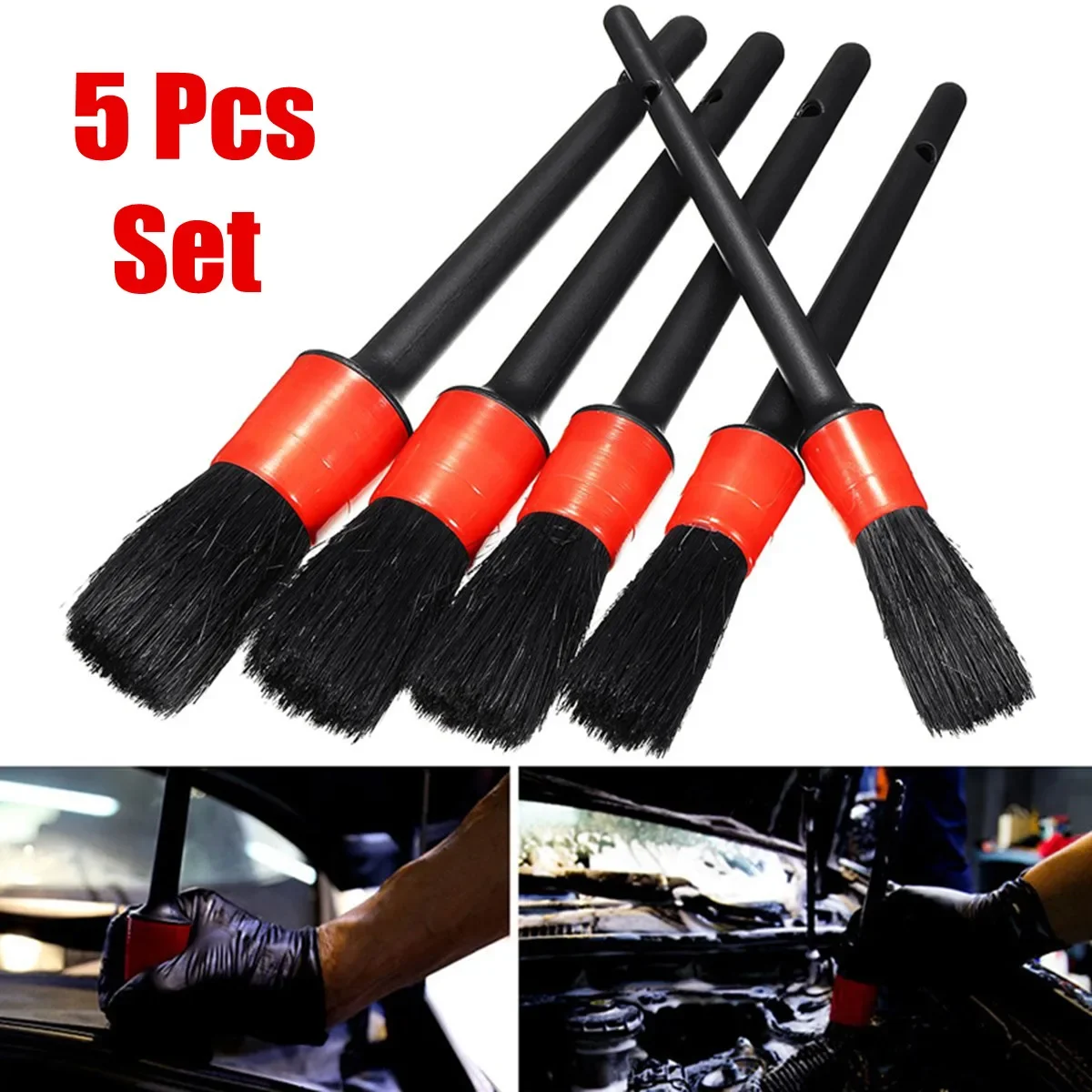 

5pcs Car Detailing Brush Auto Cleaning Set Dashboard Air Outlet Clean Brush Tools Car Wash Accessories