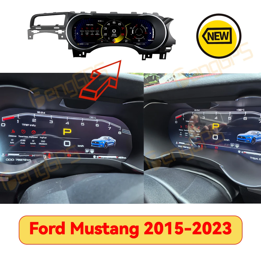 Nuevo grupo de salpicadero de coche para Ford Mustang 2015-2023 velocímetro panel de instrumentos instrumento digital juego de coche OTA actualización Linux 1