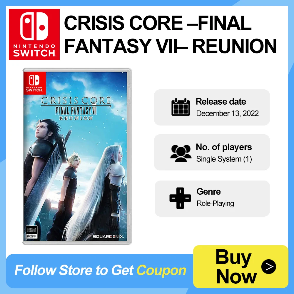 Crisis Core Final Fantasy Vii Reunion Nintendo Switch Game Deals 100% Scheda Di Gioco Fisica Originale Ufficiale Per Switch Oled Lite