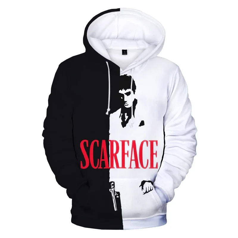 

New Scarface 3D Printed Hoodies Fashion Movie Sweatshirt Tony Montana Men Women Harajuku Streetwear Oversized Hoodie Pullover