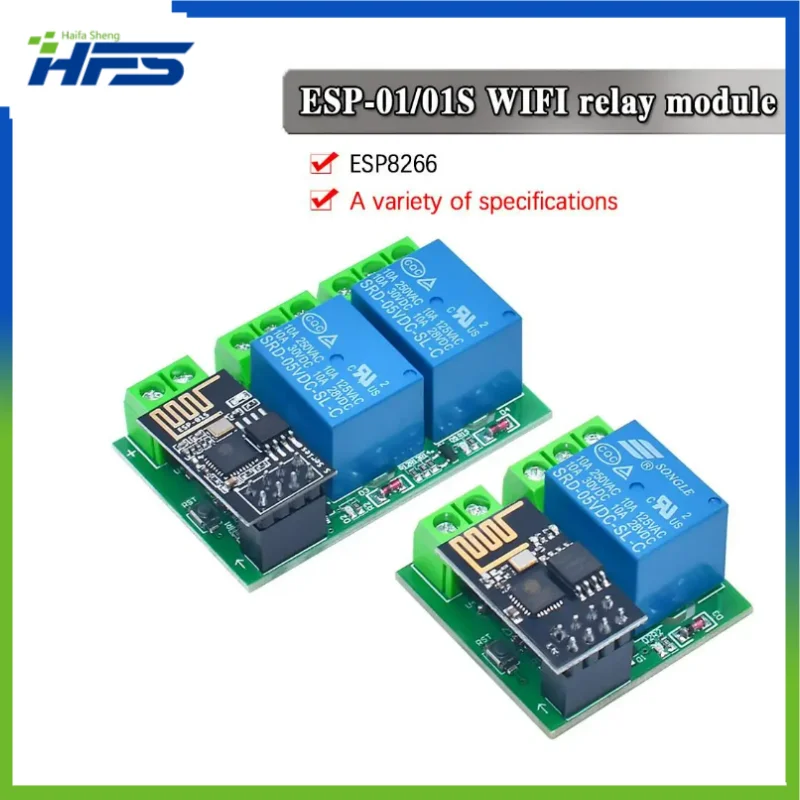 

ESP8266 Dual Channel WiFi Relay Module ESP-01 DC5V with Indicator Relay and Reset Button 2 CH Relay Boad Low Level Control