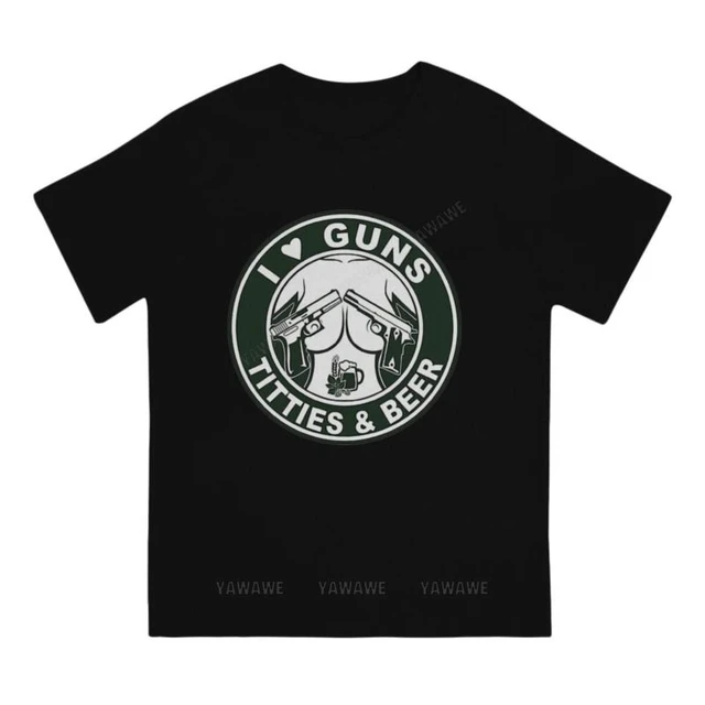 I love guns titties and beer t shirt, great gift for dad or