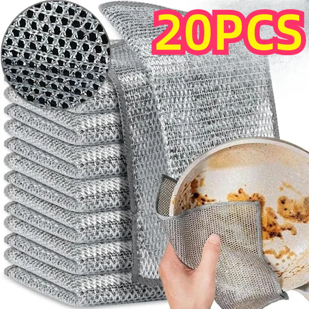Description Picture 2 of itemHousehold Magic Cleaning Cloth, Home Cleaning Rags, Thicken Kitchen Dish Pot Washdishing Cloths Non-Stick Towel Clean Tools