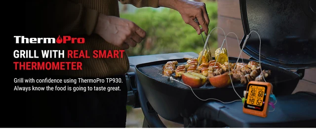 ThermoPro TP25 Bluetooth Meat Thermometer - Wireless Smart Grill Thermometer With 4 Probes For BBQ & Oven