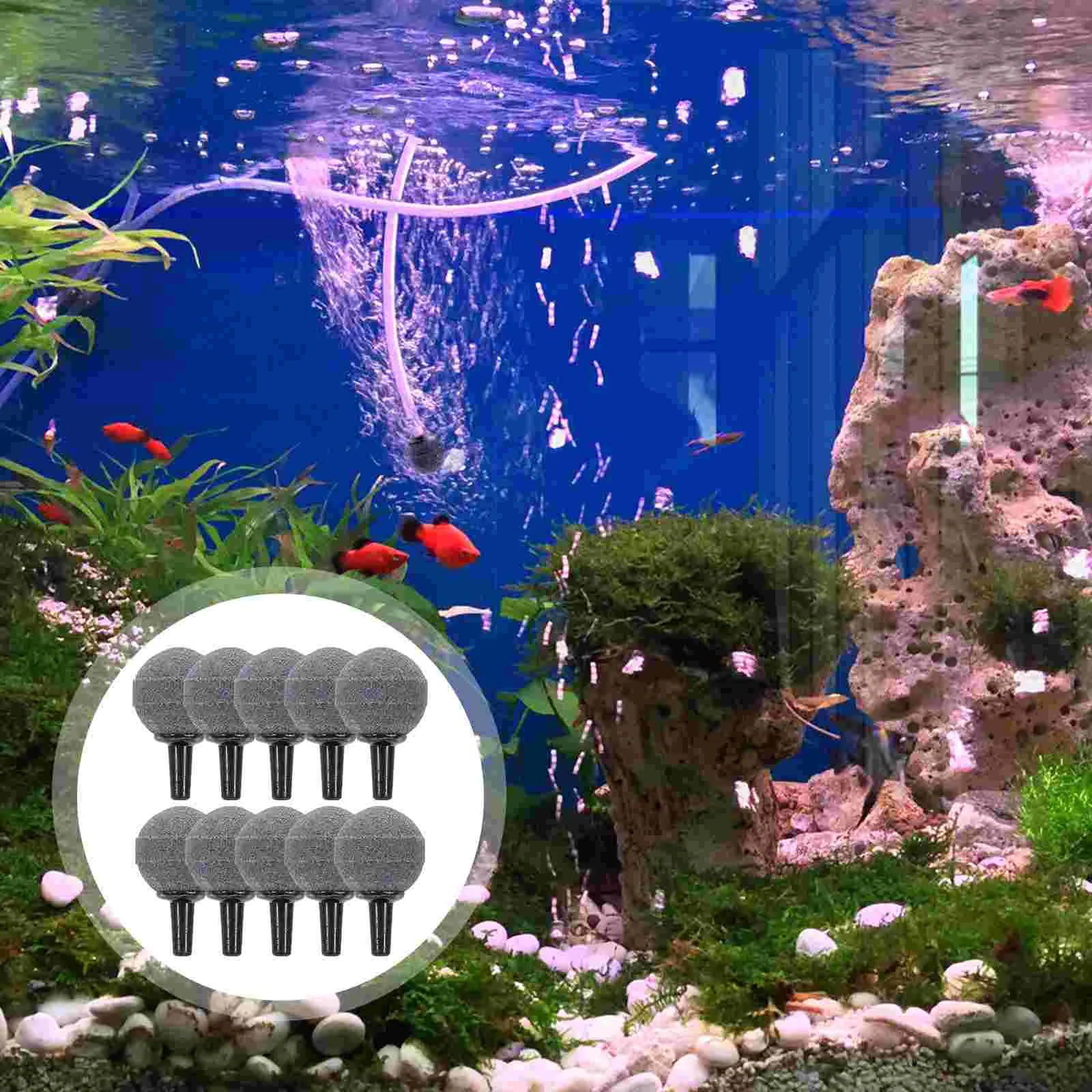 

1/6/10/12Pcs Fish Tank Oxygen Bubbler Bubble Diffuser Air Pump Accessories Airstone Fish Tank Air Stones Round Oxygen Diffuser
