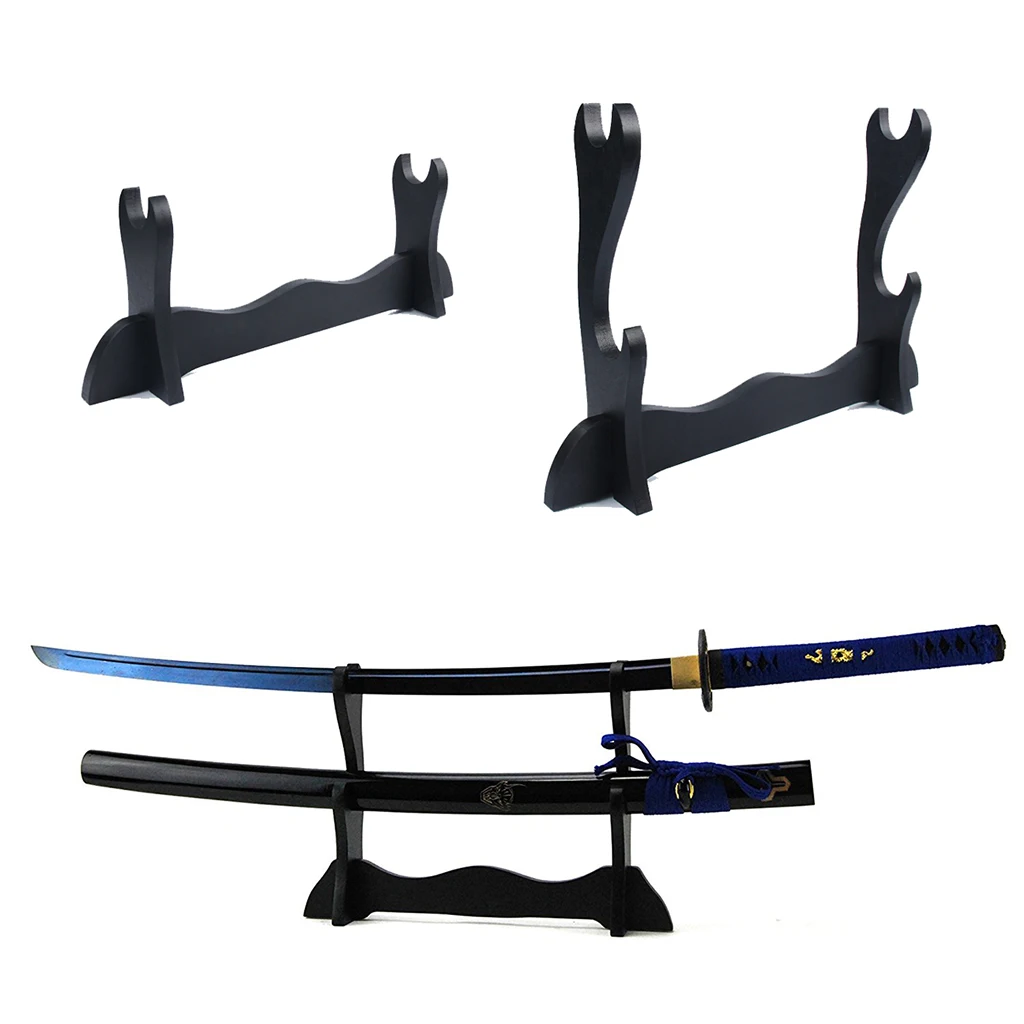 Support mural minimaliste pour épée katana en érable dur (brut) ~ bois massif ~ 1 paire ~ sabre, katana, bokken, présentoir de bâton personnalisés ~ réglable - France
