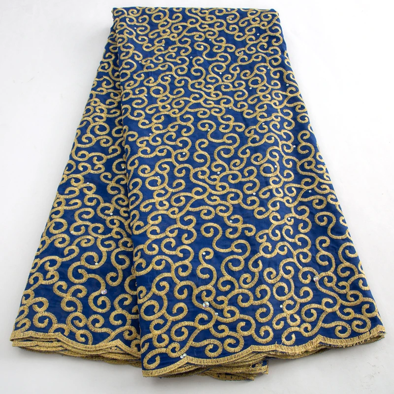 

African Lace Fabric Embroidered Cotton Fabric 2023 High Quality 5Yard Nigerian Swiss Voile Lace Fabric Women Evening Dress A3577
