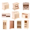 1/12 Dollhouse Bookshelf Storage Cabinet Miniature Closet Book Table Cabinet Shelf Model Dollhouse Furniture Decor DIY Toys 1