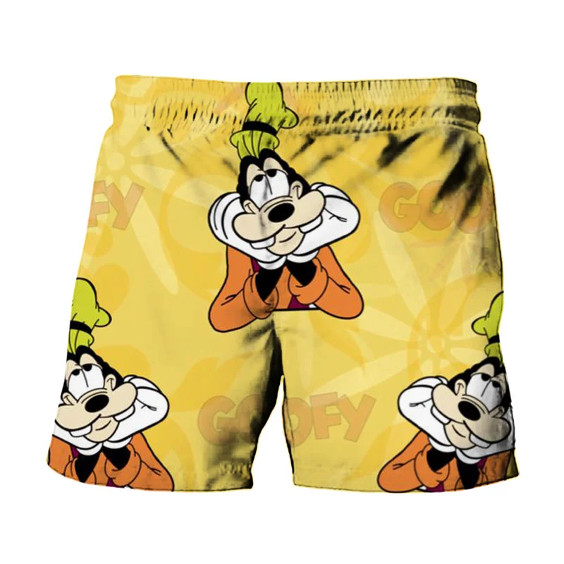 2024 Summer Harajuku New Disney Brand Cute Mickey And Minnie Anime Print Men's Swimwear Beach Shorts Fashion Casual Kids Shorts 6