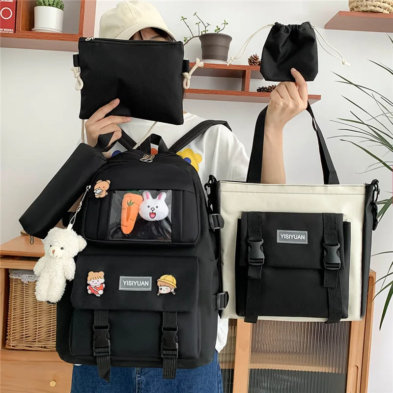 Korean Version Letter Contrast Backpack For Elementary School For Girls Middle And High Students 3