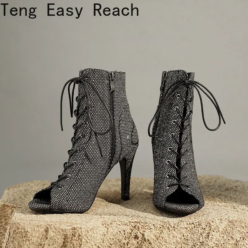 Fashion Women Dance Sandals Open Toe Gladiator Sexy Comfort Thin HIgh Heels Party Ballroom Latin Dance Shoes Woman's Plus Size46