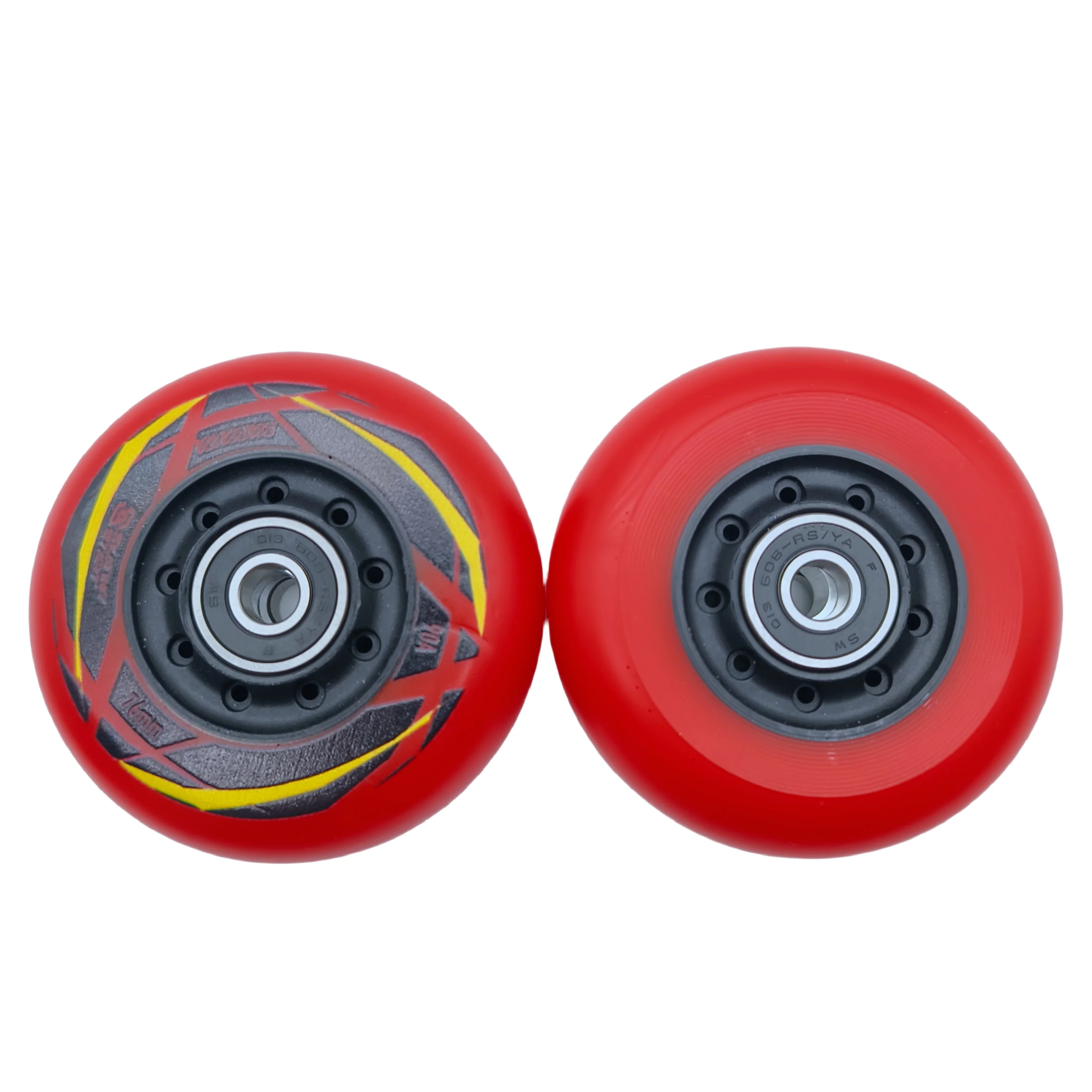 Braking wheel skate wheel roller 76mm 80mm hardness 90A with smooth bearings 8wheels/lot, skateboard wheel,roller skates wheels