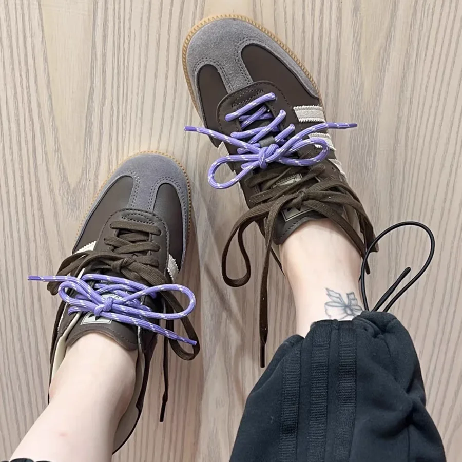 Bunte diagonale Punkte, runde Seil-Schnürsenkel, grobe Webart, Polyester, Schnürsenkel, Damen, Herren, Herbst, Winter, Sport, Freizeit-Sneaker-Schuh – Detail 22