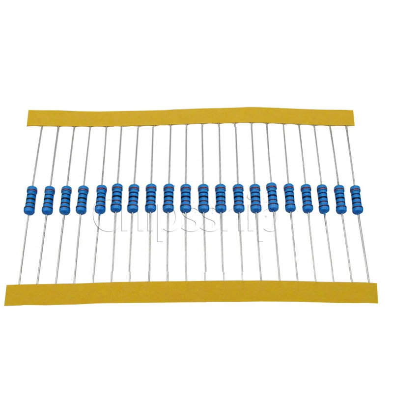 

Metal Film Resistance Five-color Ring Resistor 1% 1 euro 1 4 w 0.25W 1bag (100 PCS/bag)