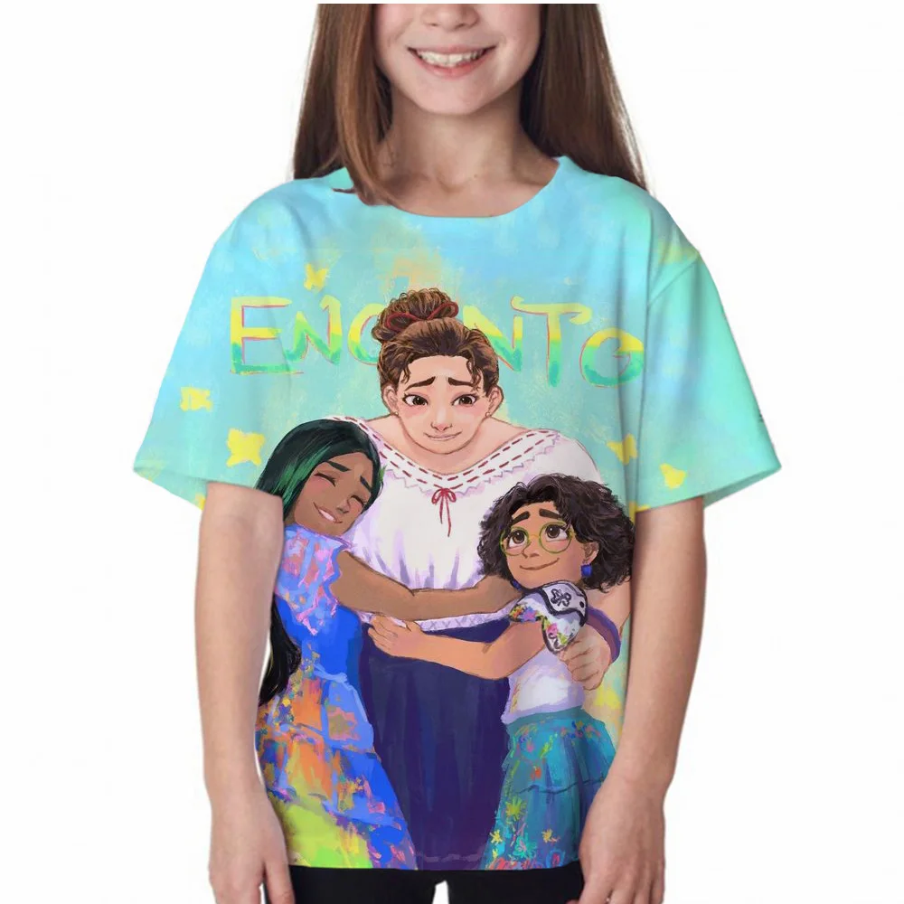 

Baby Girl Encanto Mirabel T-shirt Tops Baby Girl T-shirt Girls Tee Shirts Children Girl 1-14Years Summer Short Sleeves Tees