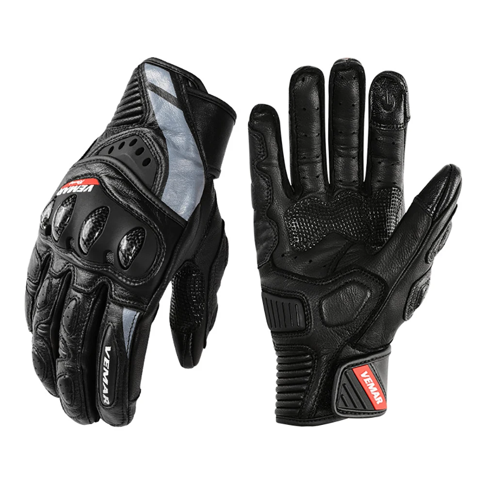 

Leather Motorcycle Gloves Men Woman Touch Screen Breathable Moto Racing Riding Motorbike Protective Gear Motocross Glove Outdoor