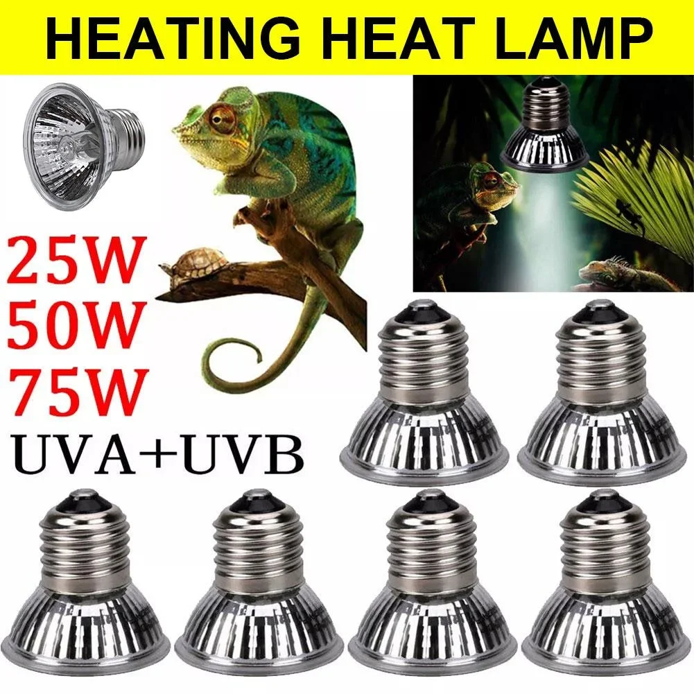 UVA+UVB Reptile Lamp Bulb 25/50/75W Turtle Basking UV Light Bulbs Constant Temperature Full Spectrum Sunlamp For Snake Pet Chick