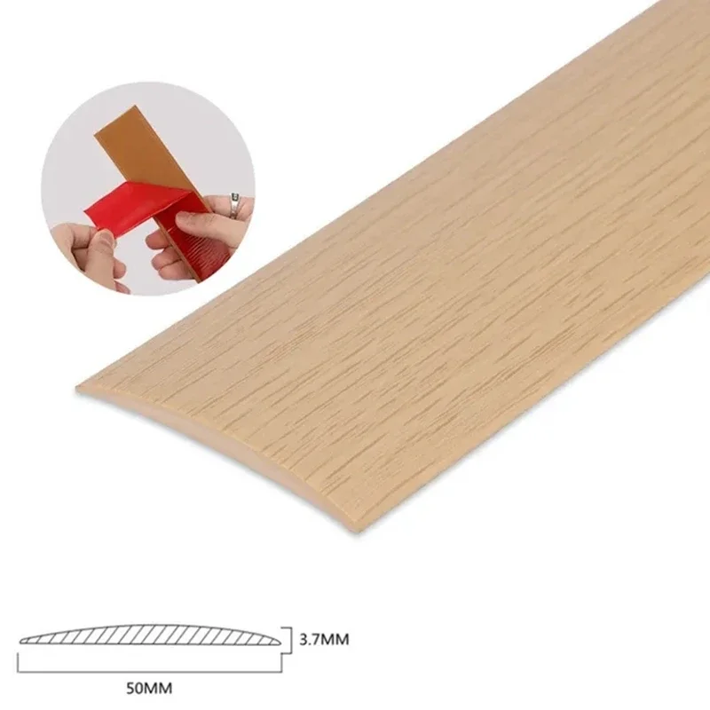 thumbnail image 1 of Tira de transición para piso de madera de PVC de 5 cm, tira de cierre de borde, tira de costura autoadhesiva, tira de umbral de presión de borde de hebilla plana, 1 of 5