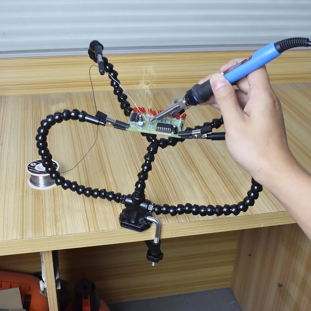 Soldering Tool NEWACALOX Helping Hands Third Hand PCB Holder Vise Table Clamp Solder Stand for PCB Repair Jewelry Crafts soldering tool