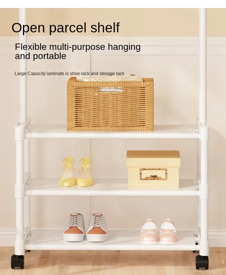 Metal Single Row Balcony Coat Rack Black Coat Garments Rack