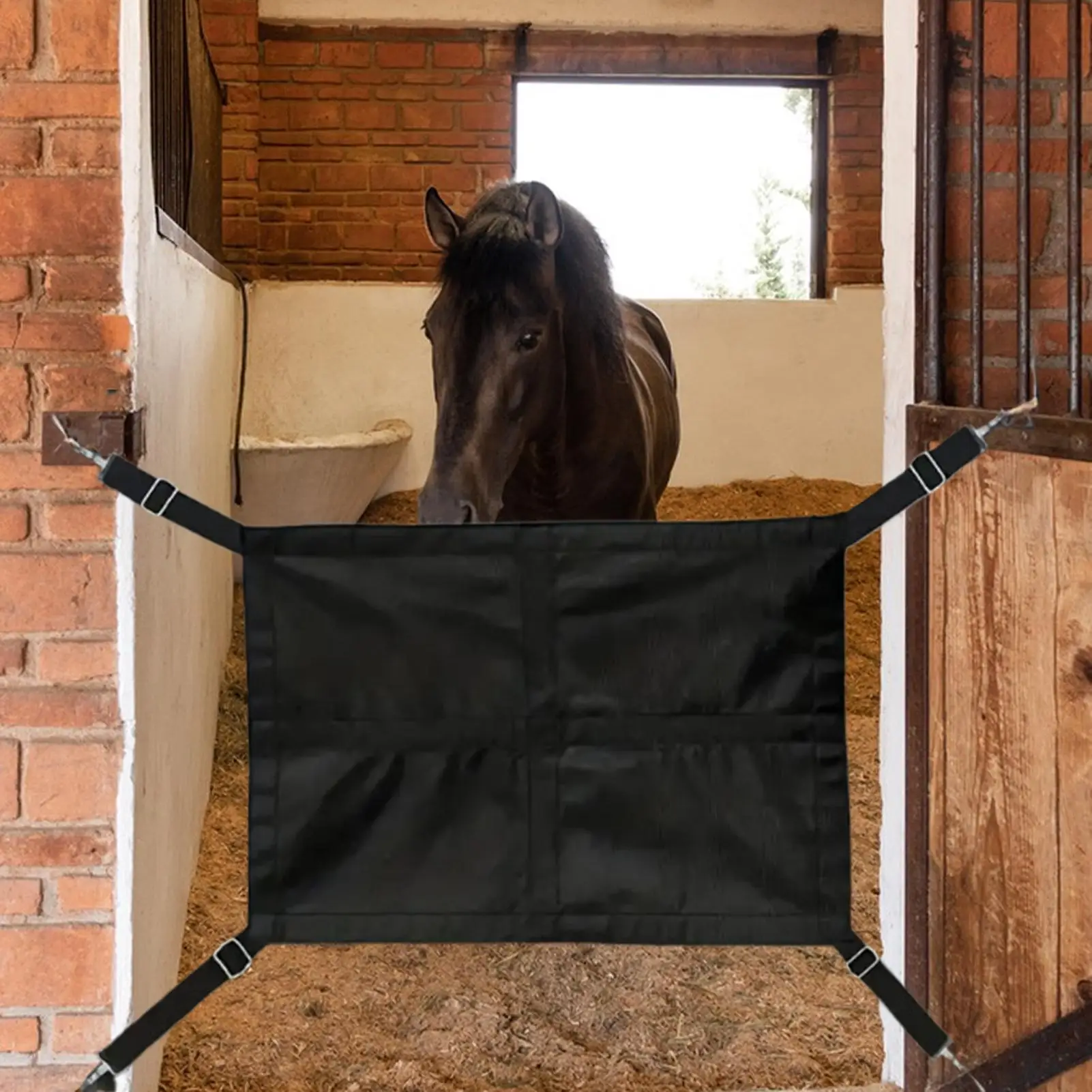 Stall Gates For Horses Adjustable Straps For Equine Fence Scratch-Resistant Horse Stall Guard For Equestrian Training Aisle Barn