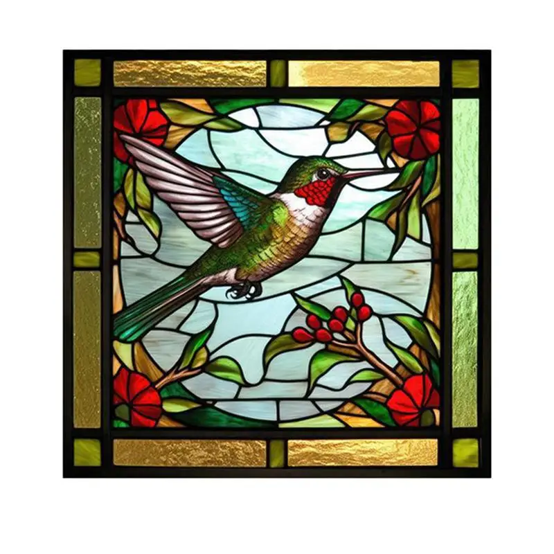 Hummingbird Window Decals Non-Adhesive Warning Sticker Double-Sided Design Decoration Tool Home School Dormitory And Hotel,hummingbird window decals
