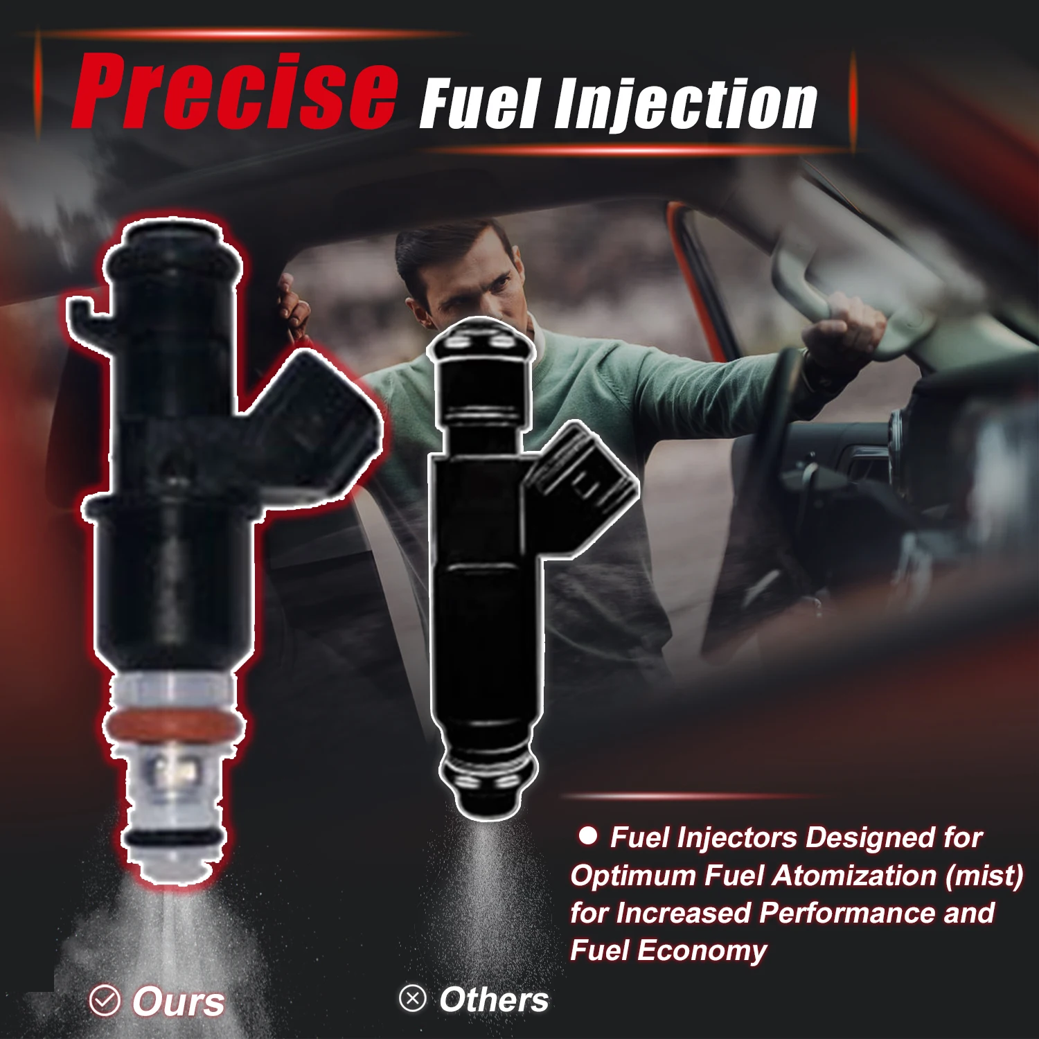 4-Pack Fuel Injectors For Honda Accord 2.4L (2003-2008) – 8-Hole, OE Spec