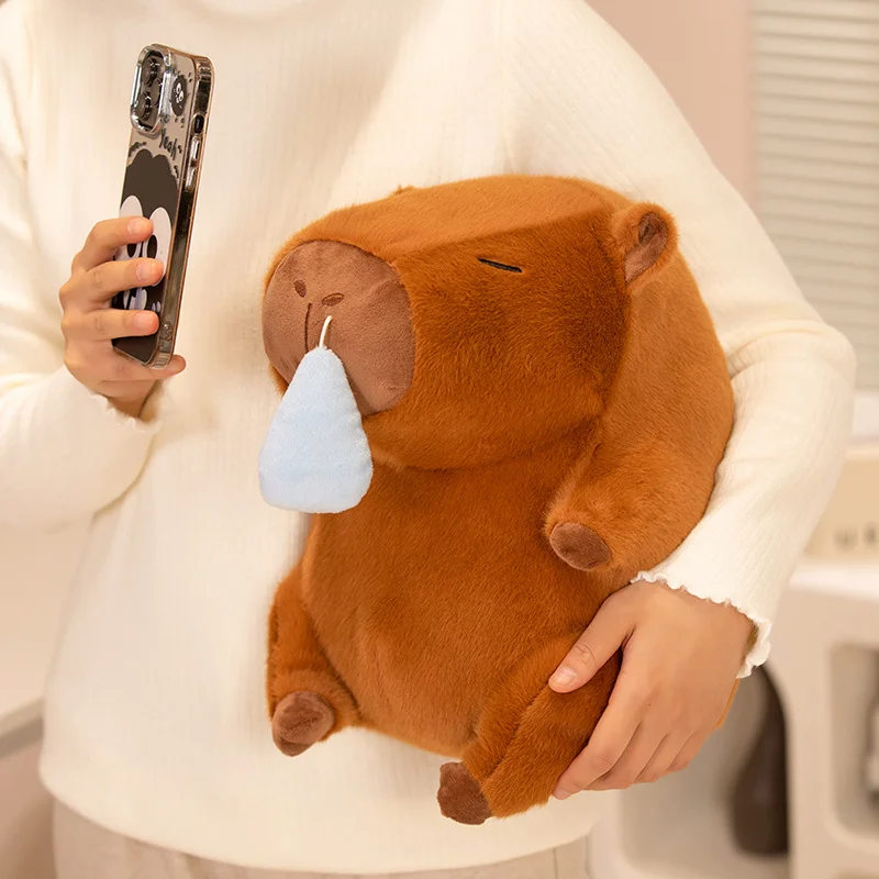 

33cm Kawaii Fluffly Snotty Capybara Plush Doll Funny Toys Stuffed Animal Super Soft Kids Juguetes Girls Birthday Gift Home Decor