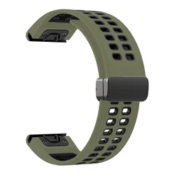 QuickFit Silicone Magnetic Buckle Strap - 2026 Edition - QuickFit 26mm (ArmyGreen Black)