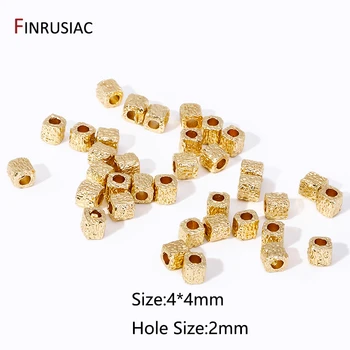14K Gold Plated Cube Spacer Beads 5