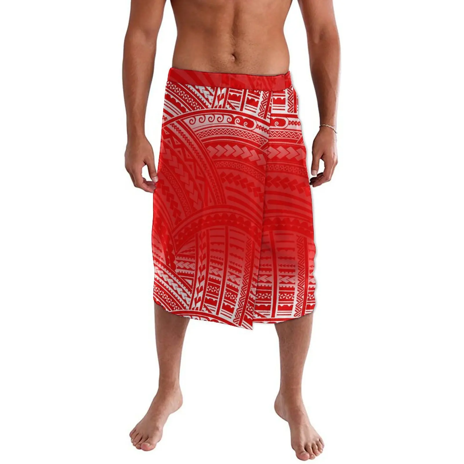Men's Wrap Dress Polynesian Islands vintage art print casual apron Lavalava Ie Faitaga