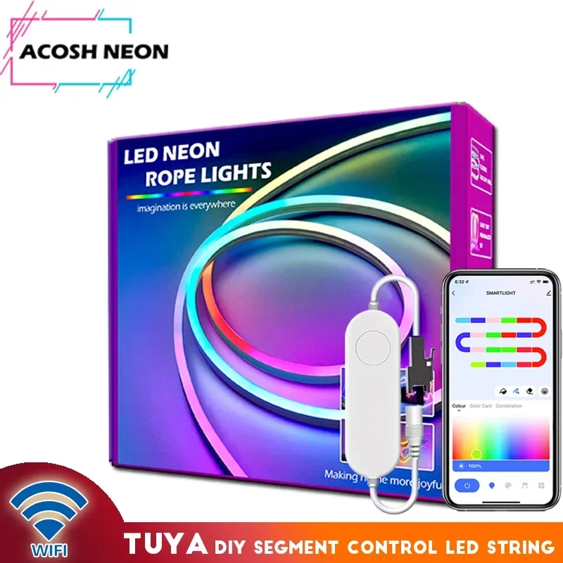 أضواء شريط نيون LED RGB ، شريط مصباح ، يعمل مع الي...