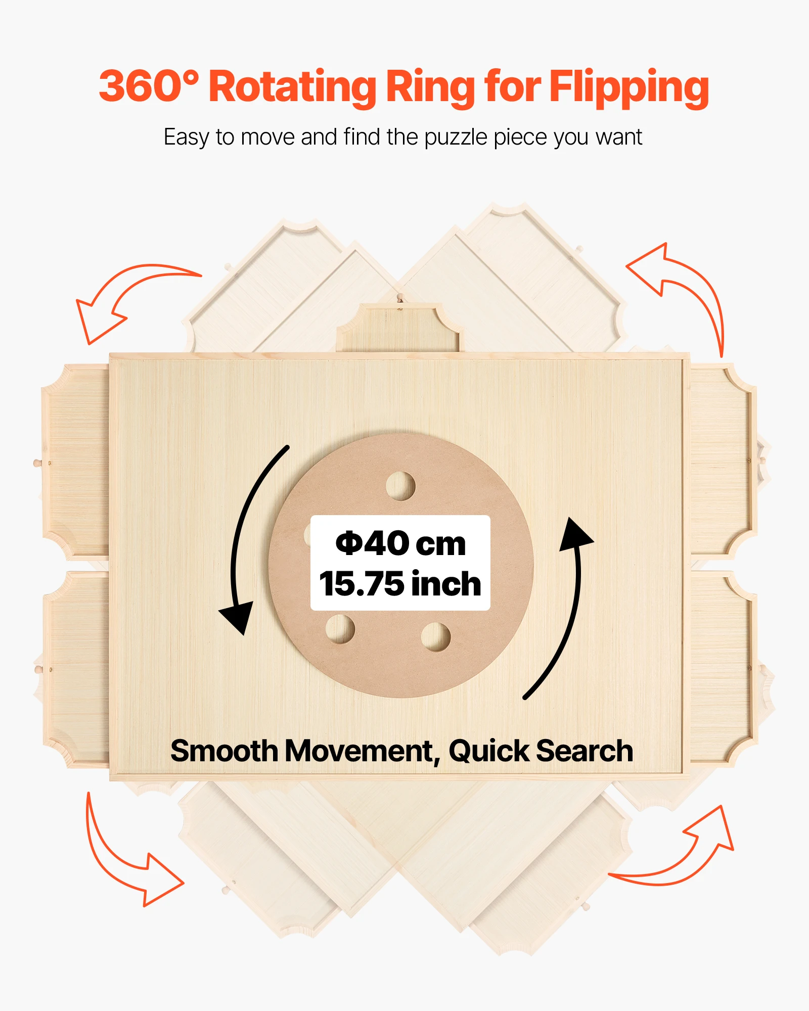 Wooden Jigsaw Puzzle Board with Drawers for Adults