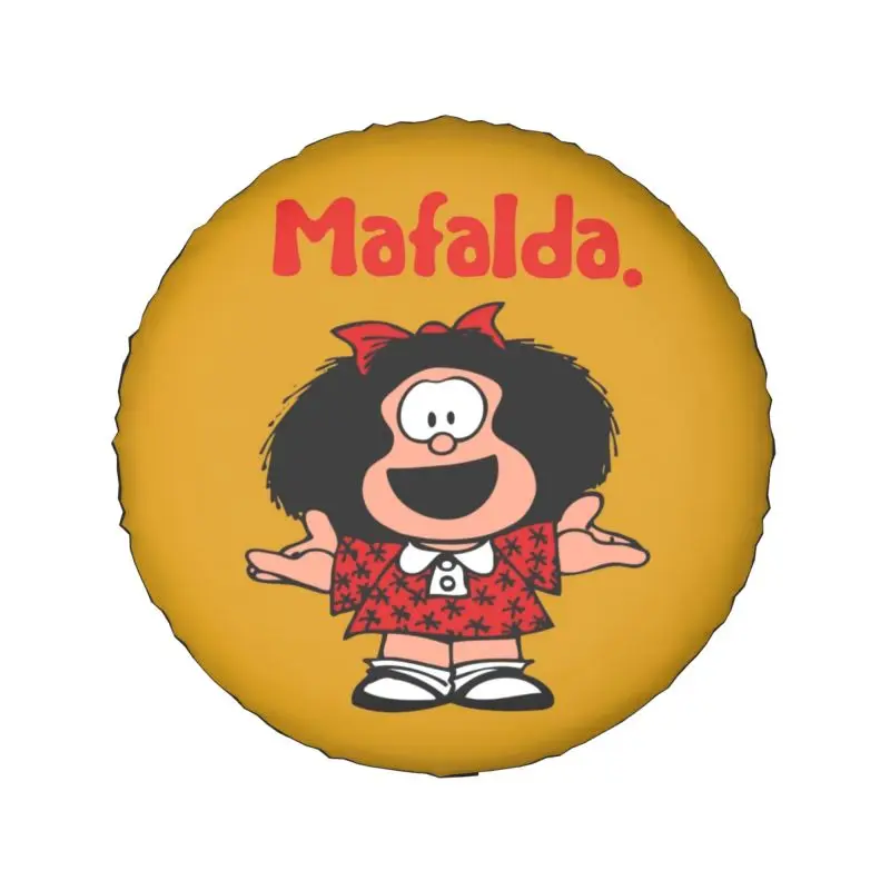Happy Mafalda Spare Wheel Tire Cover for Mitsubishi Pajero Argentina Manga Quino Jeep RV SUV 4WD 4x4 Vehicle 14 15 1