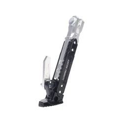 Motorcycle CNC Adjustable Kickstand Foot Side Stand - Electric Motorbike Parking Bracket Accessory (Black)