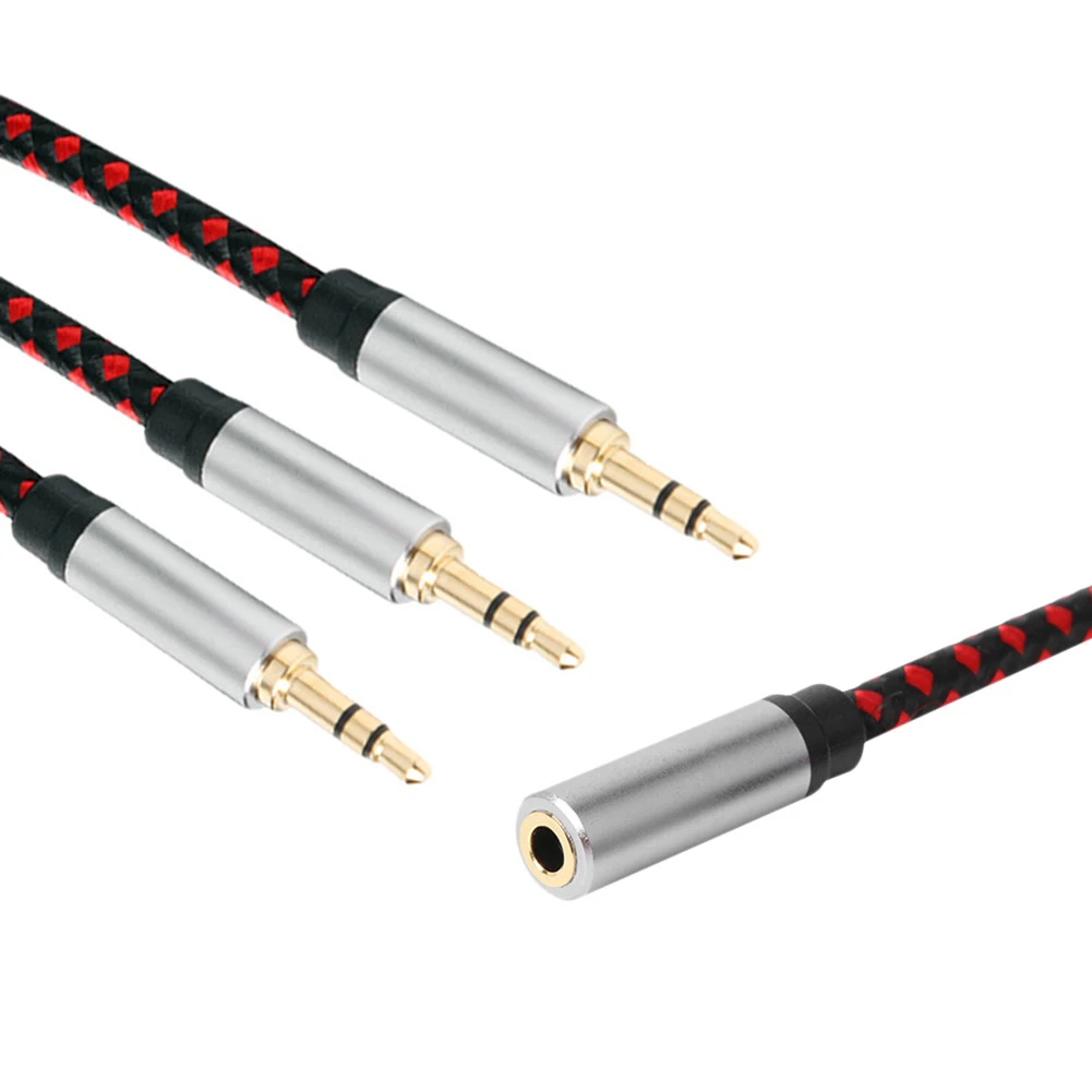 Enhanced Audio Splitter: Triple Way 3.5mm Aux Male to Female Adapter