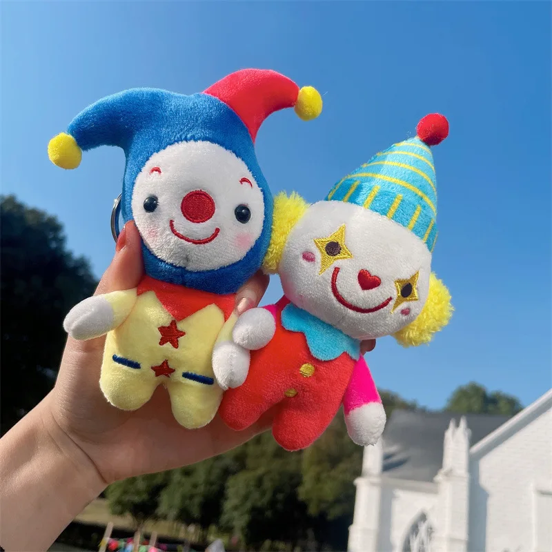 

12CM Mini Cartoon Joker Plush Fun Circus Clown Toy Baby Decoration Keyring Pendant Children's Birthday Gift Creative Ornaments