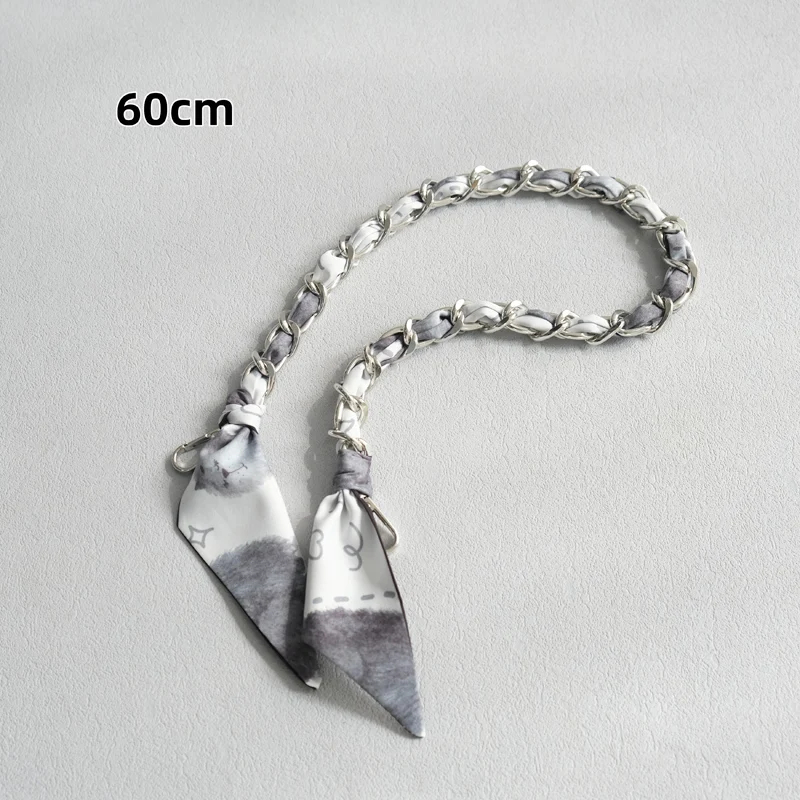 Neue Mode Marke Frau Handtasche Zubehör Ketten Abnehmbare Blumen Druck Metall Seide Schulter Gurt Frauen DIY Kette Tasche Griffe – Detail 22