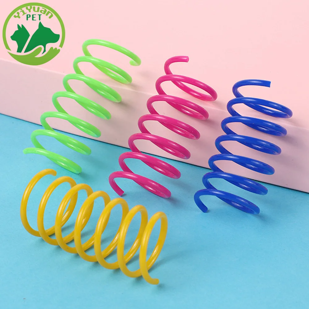 

Cat Spring Toy Colorful Durable Plastic Spiral Spring Circles Attract Cats To Bite Hunting Interactive Toys Used For Indoor Cats