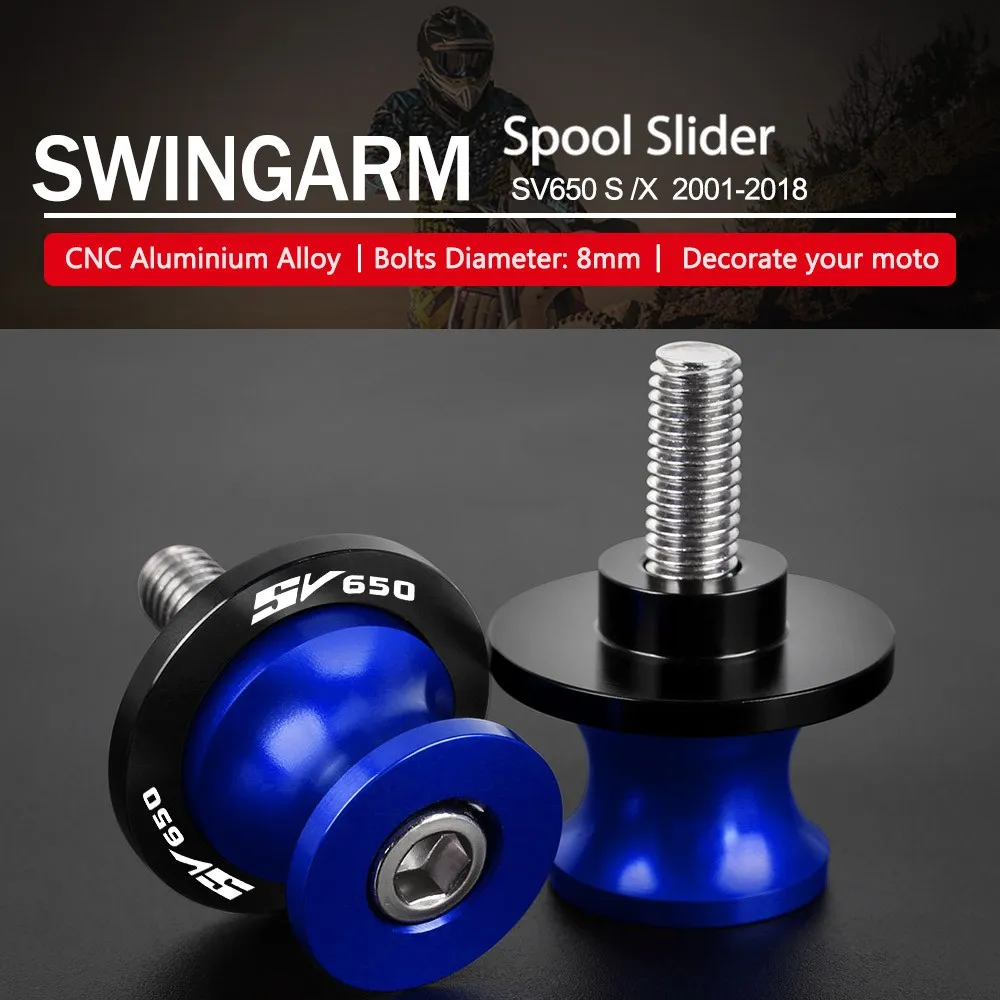 For Suzuki Sv650 Sv 650 S X 2016 2017 2018 2019 2020 2021 2022 Motorcycle Accessories Cnc M8 Swingarm Spools Slider Stand Screw