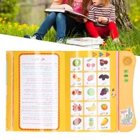 Electronic Learning Book, Birthday Gift Funny  Children Sound Book Arabic Cartoon Pattern Interactive  for Travel Orange 2
