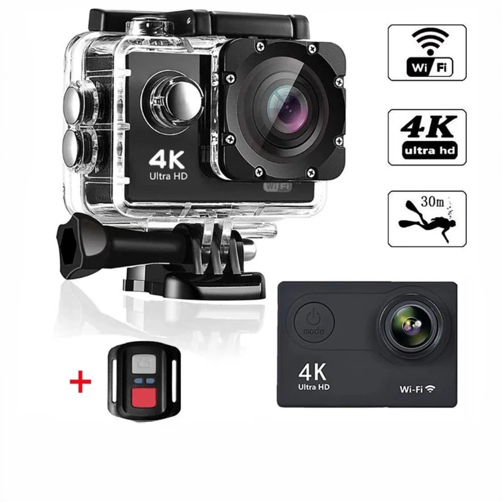 Мини Экшн-камера Ultra HD 4K 30fps 1080P 60fps WiFi 2 170D Подводная Водонепроницаемая Спортивная камера для видеозаписи на шлем