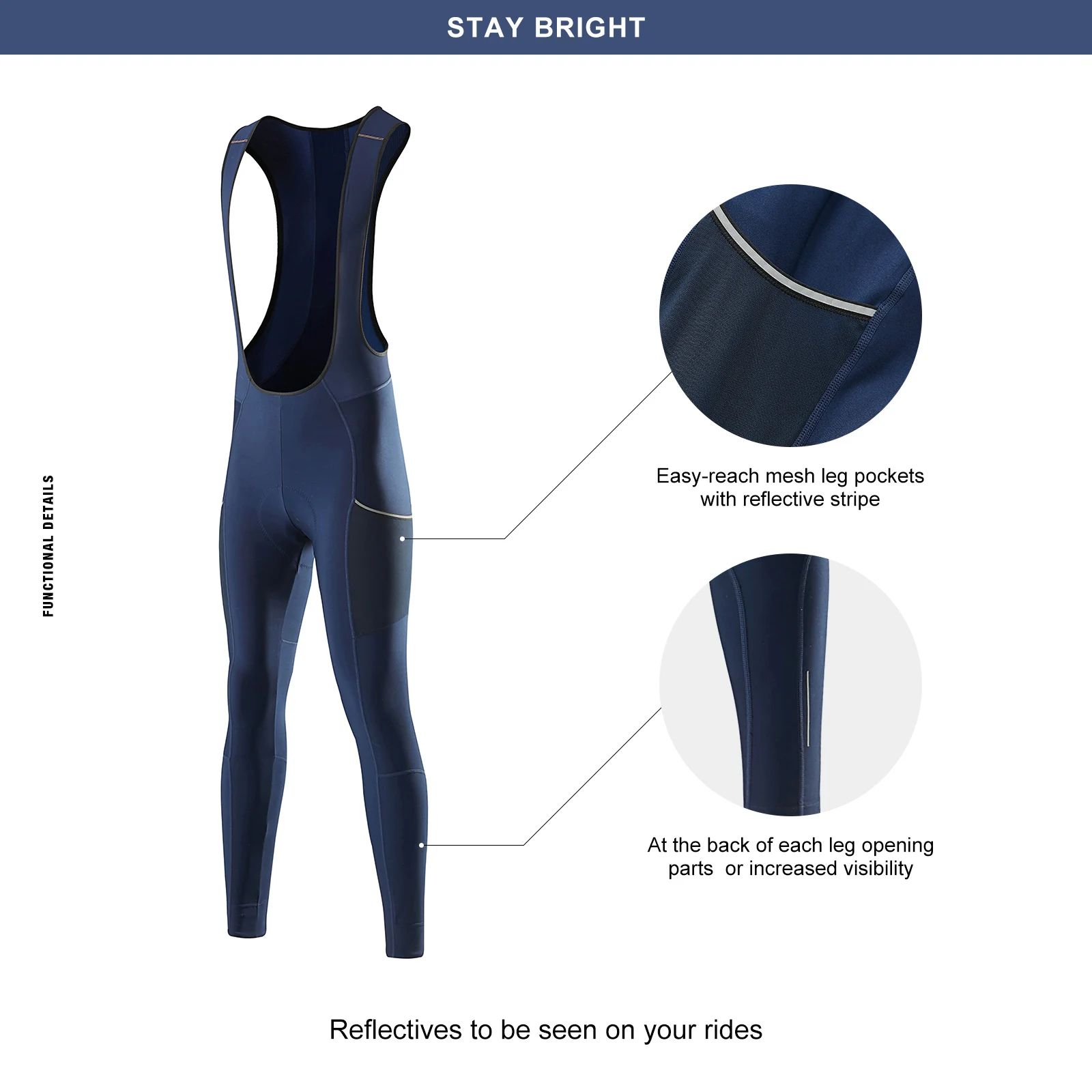 Cycling Pants Cycling Bib Pants Fall Winter Men's Gravel Thermal Cycling Bib Trousers