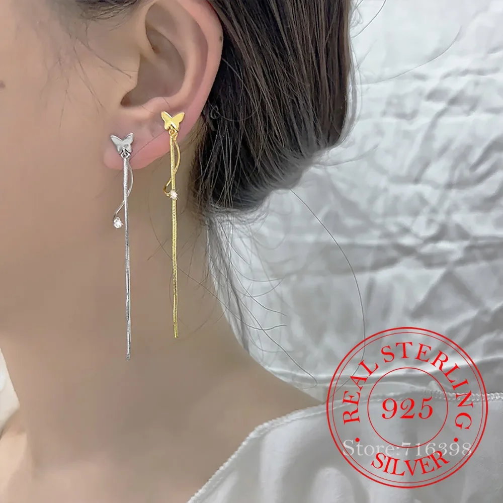 

Женские серьги-подвески из серебра 925 пробы, с длинными кисточками