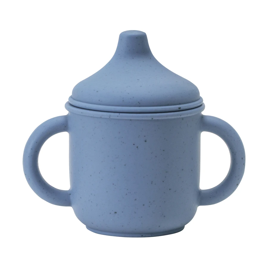 Gobelet D'apprentissage En Silicone HEMOTON Avec Paille Et Poignées - Anti-fuite, Réutilisable, Pour Bébés Et Jeunes Enfants, Couleur Rouge Brique