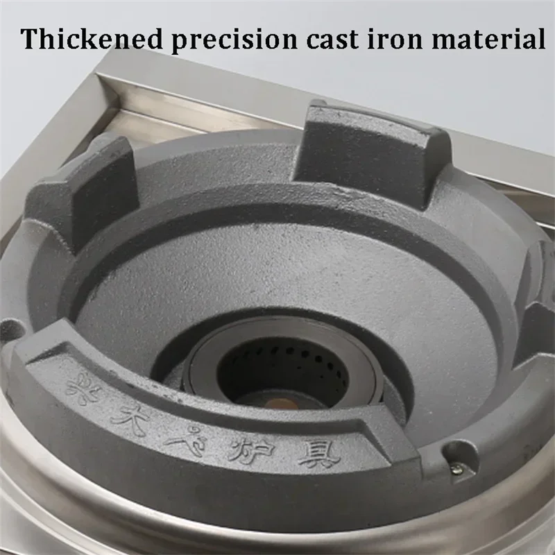 Stainless Steel Fierce Fire Stove Commercial Liquefied Gas Stove with Fan Hotel Dedicated High Pressure Gas Cooktop Single Stove 4