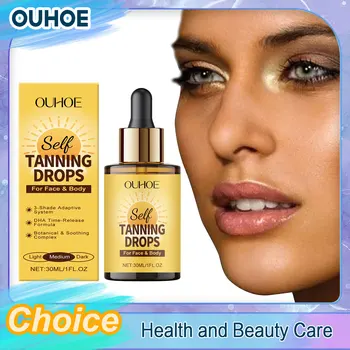 Sunless Bronzing Serum Golden Brown Tanning Enhancer Bronzer Accelerator Even Skin Tone Smoothing Hydrating Self Tanner Essence