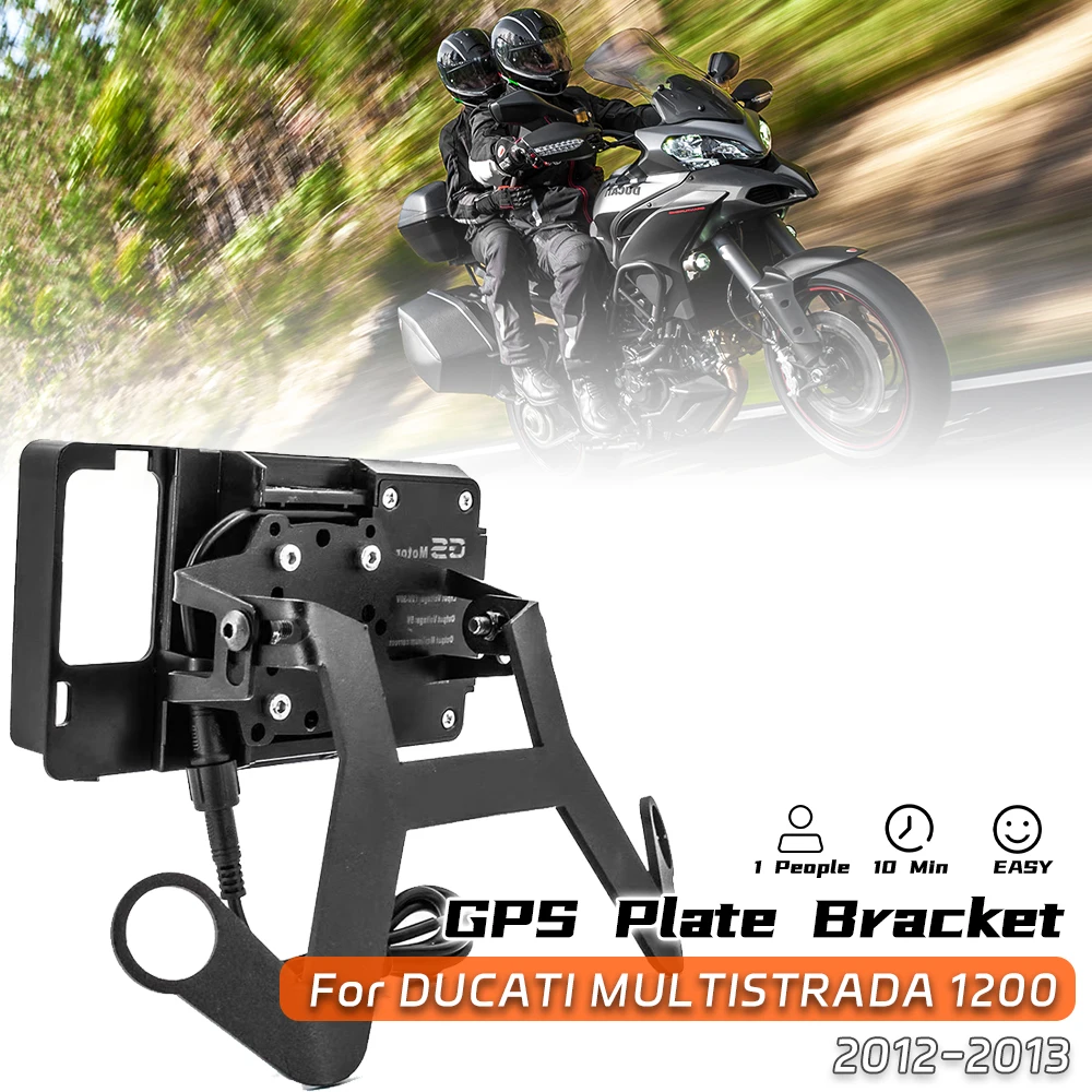 For DUCATI MULTISTRADA 1200 2013 2014 Stand Phone Holder  Mobile Phone GPS Plate Bracket for ducati multistrada v4 s v4s mts v4 2021 2022 motorcycle accessories mobile phone stand support gps navigation plate bracket