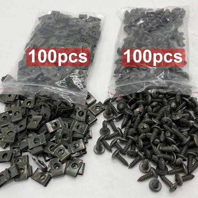 Self Tapping Screws Metal Fastener Clip for Car Motorcycle U-Type Clip with Screw Anti-rust Protection Clip Screw Iron Sheet Kit 1